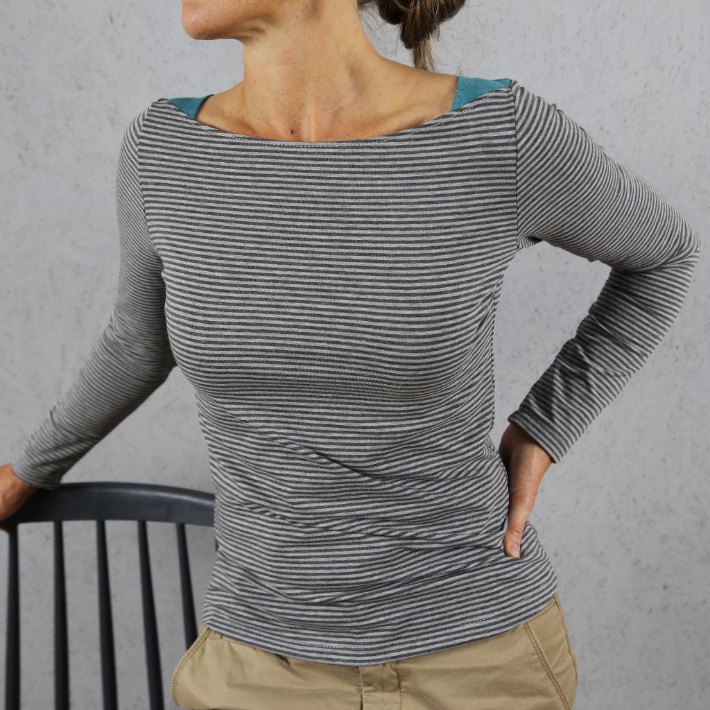 Preview: Papierschnittmuster Langarmshirt Frau Marlene XS-XXL